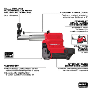 Milwaukee 2915-DE M18 FUEL HAMMERVAC 1-1/8" Dedicated Dust Extractor (Blemish)