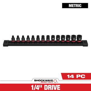 Milwaukee 49-66-7002 14PC Impact Duty Metric Standard 6 Point Socket Set