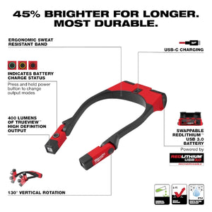 Milwaukee 2117-21 REDLITHIUM™ USB 400L Neck Light (Open Box)
