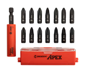 Crescent CAUGK-15 15-Piece, 1/4", Phillips Impact Driver Bit Set