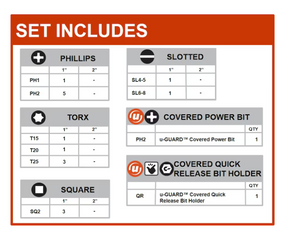 Crescent CAUGSET-18 U-GUARD 18PCS Impact Driver Bit Set
