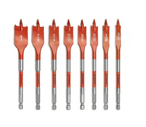 Crescent CDSPSET-8 8PC Screw Point Paddle Drill Bit Set, 6"