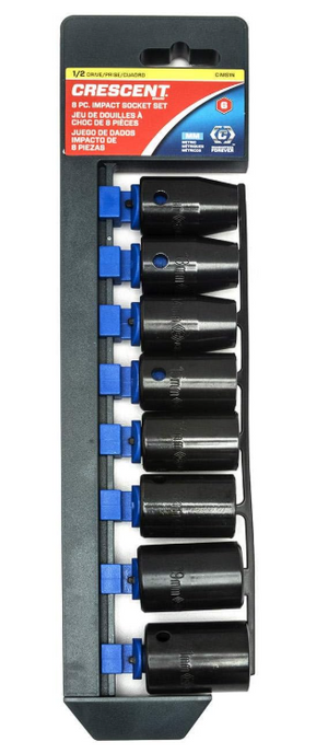 Crescent CIMS1N 8-piece 1/2-inch drive 6pt metric impact socket set