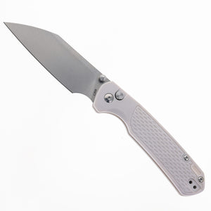 CJRB Pyrite-Light Button Lock Knife Gray FRN (3.3" Stonewash)