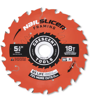 Crescent CSBFR-518 5-3/8" 18-tooth NailSlicer framing circular saw blade