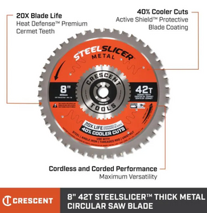 Crescent CSBMK-842 8-inch 42-tooth thick metal circular saw blade