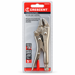 Crescent C5CVNTSC 5" Curved Jaw Locking Pliers with Wire Cutter