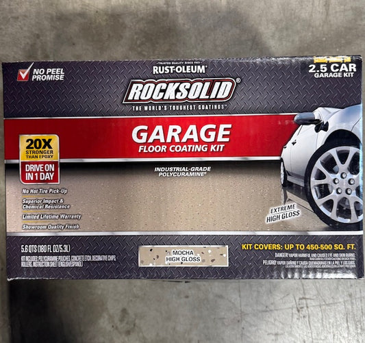 Rust-Oleum ROCKSOLID Polycuramine 2.5 Car Garage Floor Kit - Mocha