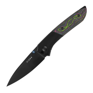 Kizer Spitfire | S35VN | Polished DLC | Titanium & Camo Carbon 80's | 3690A2