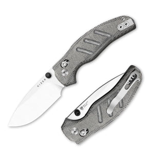 Kizer Sheepdog Clutch Lock Drop Point Knife Norplex UltreX Micarta (3" Satin)