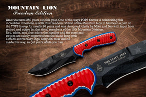TOPS Knives MTLN-250 Mountain Lion - Freedom Edition