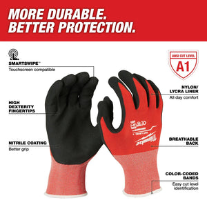 Milwaukee 48-22-8902P Cut 1 Dipped Gloves – L (6 Pack)