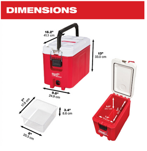 Milwaukee 31-01-8460 Packout 16QT Compact Cooler Clear Tray