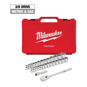 Milwaukee 48-22-9088 29pc 3/8" Drive Metric & SAE Ratchet and Socket Set