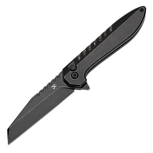 Kansept Knives Kosame Button Lock Knife Blackwash Ti/Copper CF (3.4" Black SW)