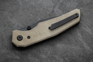 Chaves Knives OMEGASTREET Omega Street Liner Lock Black Blade w/ Green Micarta