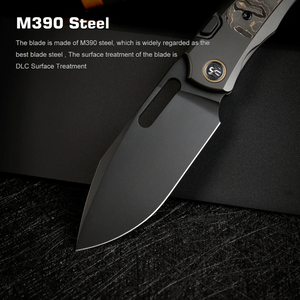 Remette ORCATB RT-Orca Knife, Titanium + Copper Foil Carbon Fiber, M390, Fine