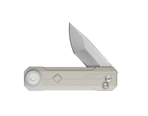 Oknife LK (MAO Desert White) Folding Knife with Rechargeable Flashlight & RGB Light