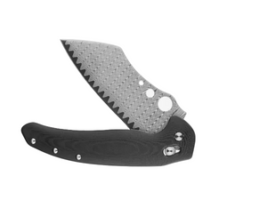 Oknife Sentry R1 Damascus Black Folding Chef Knife 4.61'' Steel Blade, with G10 Handle