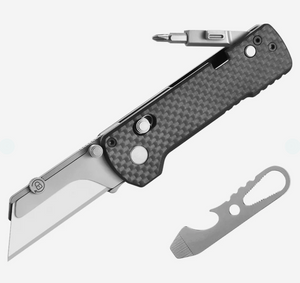 Oknife U1 Pro (Carbon Fiber Overlay) Multitool Folding Utility Knife with Folding Screwdriver