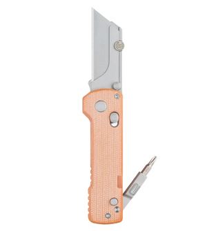 Oknife U1 Pro (Orange Micarta) Utility Knife, with Integrated Screwdriver & Quick-Change Blade System