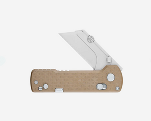 Oknife U1 Pro (PEEK) Utility Knife with Folding Screwdriver, Quick Change Blade, Desert Brown