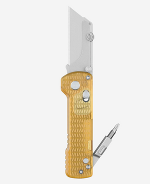 Oknife U1 Pro (PEI) Ultem Utility Knife With Folding Screwdriver, Quick Change Blade, Amber Transparent