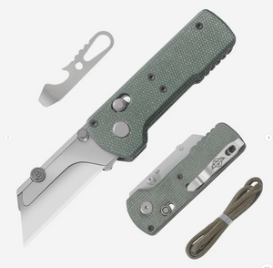 Oknife U1 (Green Micarta) Folding Utility Knife