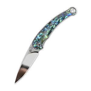 QSP Dolphin Liner Lock Knife Abalone (3.2" Mirror Polish)