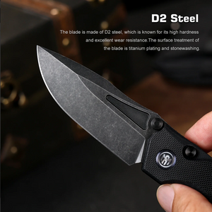Remette RNDG1 RT-Rhino Knife, G10, D2, Titanium Plating + Stone Wash