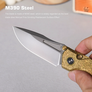 Remette RNTB2 RT-Rhino Knife, Titanium, M390, Fine Grinding + Pearlescent Effect