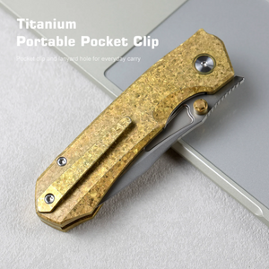 Remette RNTB2 RT-Rhino Knife, Titanium, M390, Fine Grinding + Pearlescent Effect