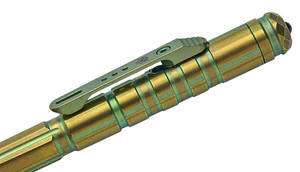 Remette RT-TP1C Tactical Slide Click Pen, Titanium (Green/Gold)