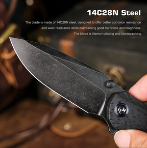 Remette RTCL-G2 RT-Cool Whale Knife, Raindrop Pattern G10, 14C28N, Titanium