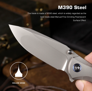 Remette RTCL-T1 RT-Cool Whale Knife, Titanium Alloy, M390, Fine Grinding