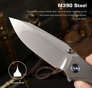 Remette RTCL-T2 RT-Cool Whale Knife, Titanium Alloy, M390, Fine Grinding