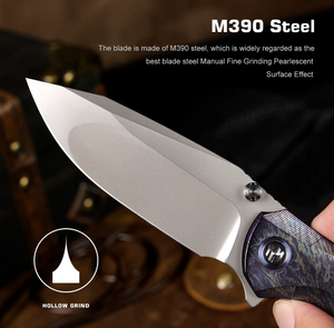 Remette RTCL-T3 RT-Cool Whale Knife, Titanium, M390, Pearlescent Effect
