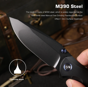 Remette RTCL-T4 RT-Cool Whale Knife, Titanium, M390, Titanium Plating + Stone