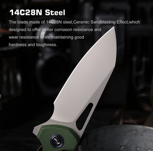 Remette RTCMLB RT-Camel Knife, G10, 14C28N, Ceramic Sandblasting Effect