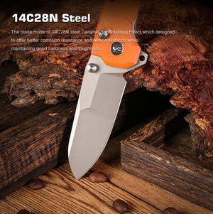 Remette RTCO-GO RT-Cosmic Knife, G10, 14C28N, Ceramic Sandblasting Effect