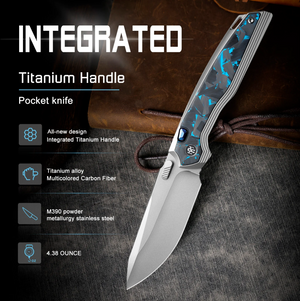 Remette RT ONEA2 RT-ONE Knife, Titanium + Carbon Fiber, M390, Ceramic