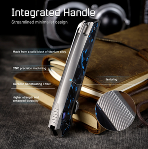Remette RT ONEA2 RT-ONE Knife, Titanium + Carbon Fiber, M390, Ceramic