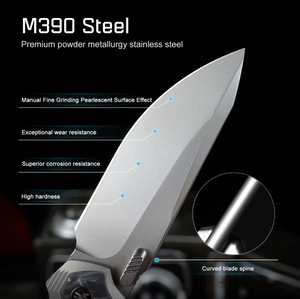 Remette RT ONEA3 RT-ONE Knife, Titanium + Carbon Fiber, M390, Fine Grinding