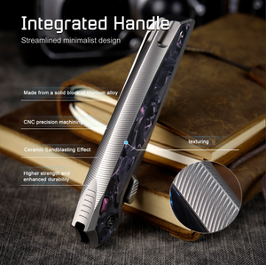 Remette RT ONEA3 RT-ONE Knife, Titanium + Carbon Fiber, M390, Fine Grinding