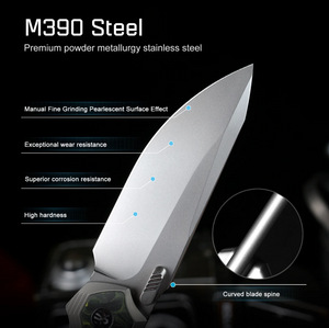 Remette RT ONEA4 RT-ONE Knife, Titanium + Carbon Fiber, M390, Fine Grinding