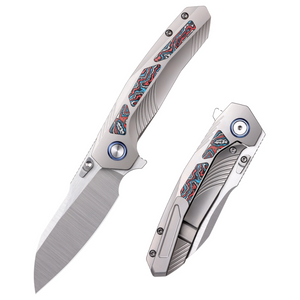 Remette RTPO-B RT-Kestrel Knife, Titanium + Carbon Fiber, S35VN, Hollow Grind