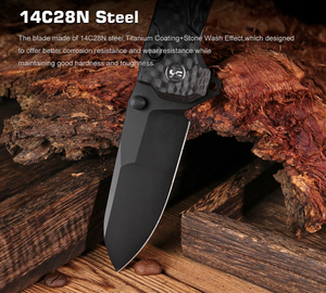 Remette RTCO-GC RT-Cosmic Knife, G10, 14C28N, Titanium Plating + Stone Wash