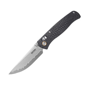 SRM Medal 255L-CB2 (3.2” Laminated 140Cr Steel Blade, Carbon-fiber Handle)
