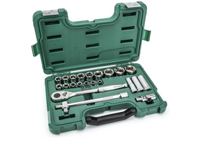 SATA ST09005U-02 23PC 1/2" Drive 6-Point Standard and Deep Socket Set with 72T Ratchet