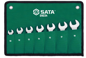 SATA ST09034 7PC Metric Full Polish Stubby Ratcheting Wrench Set
